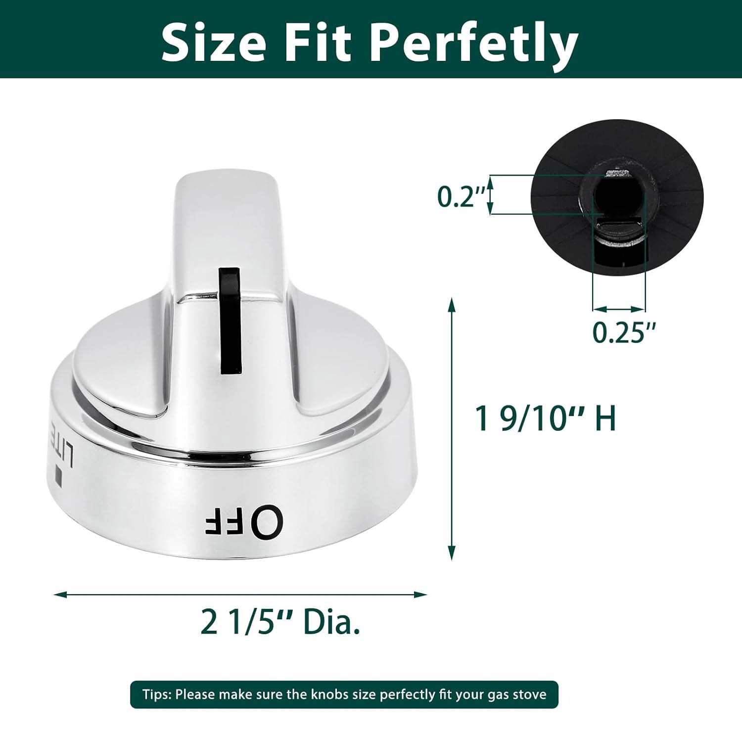 5Pack Stainless Steel Control Knob Compatible with GE Gas Range Stove WB03X24818 gallery