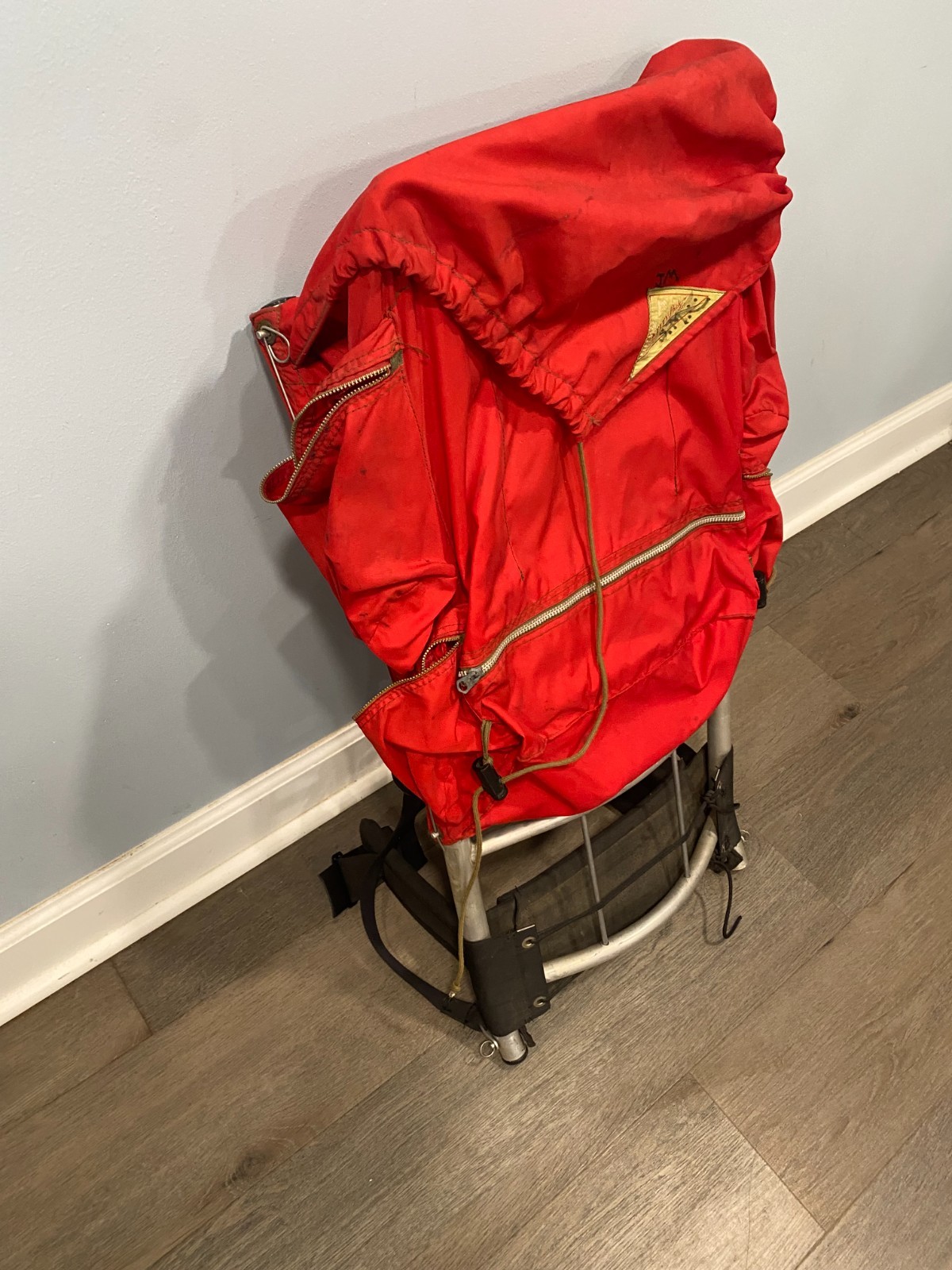 Vintage Kelty External Frame Hiking Backpack Multi Pocket Red 2