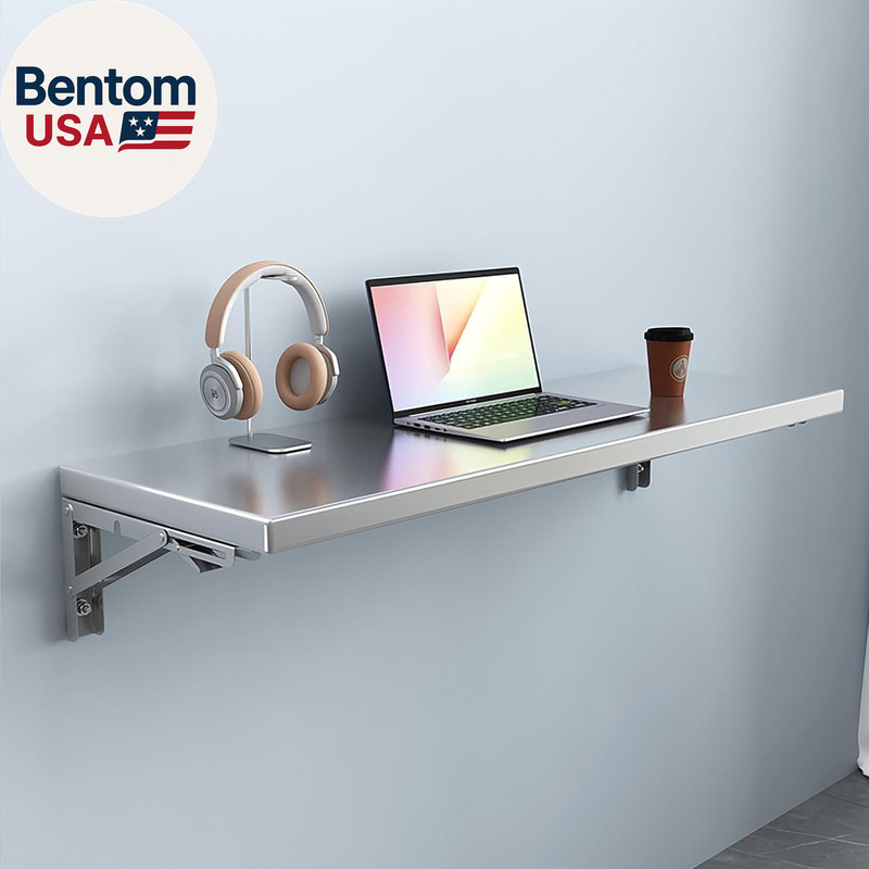 Wall Mounted Folding Table,304 Stainless Steel Wall Folding Desk,Floating Table gallery