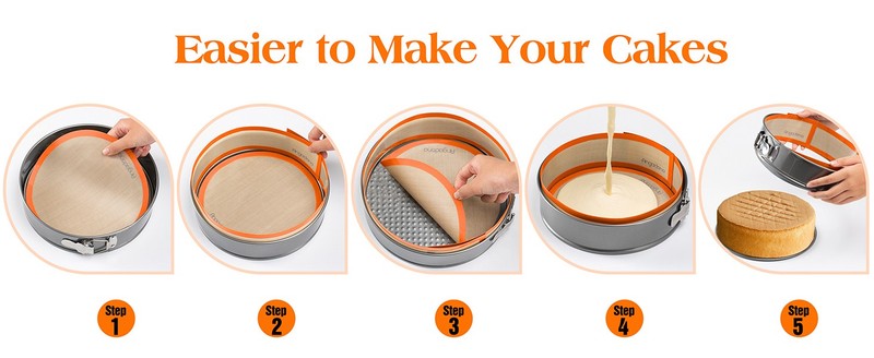Silicone Baking Mat for Springform Pan 9 inch, Prevent cake from Sticking to gallery