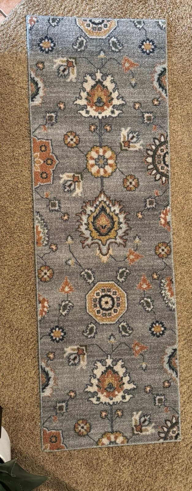 2 x 6 ft Floral Runner Rug Gray Multicolor Hallway Kitchen Accent Rug gallery
