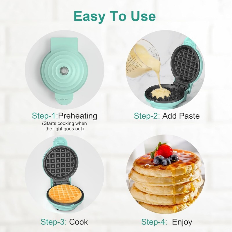 Compact mini waffle machine, easy maintenance, ideal for daily homemade gallery