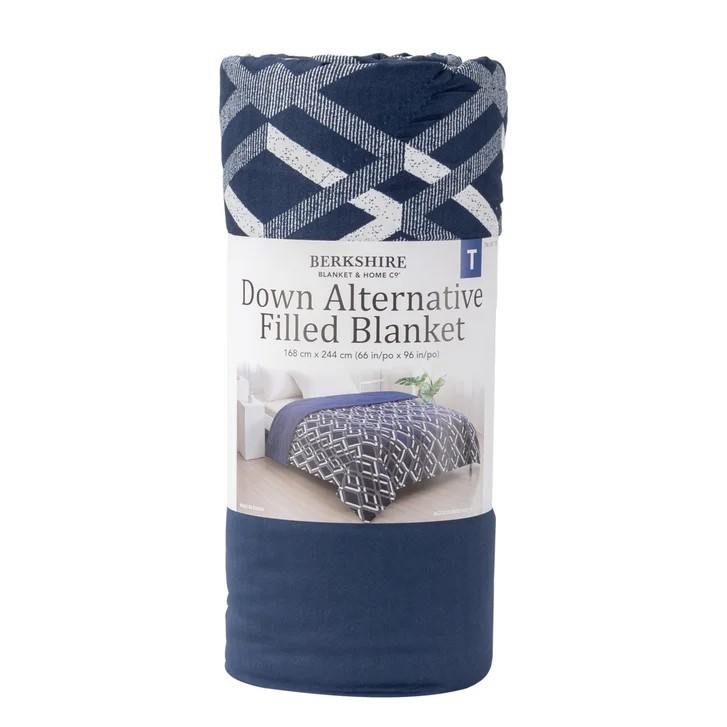 Berkshire Herringbone Microfiber Down Alternative Blanket, Reversible Twin 66x96