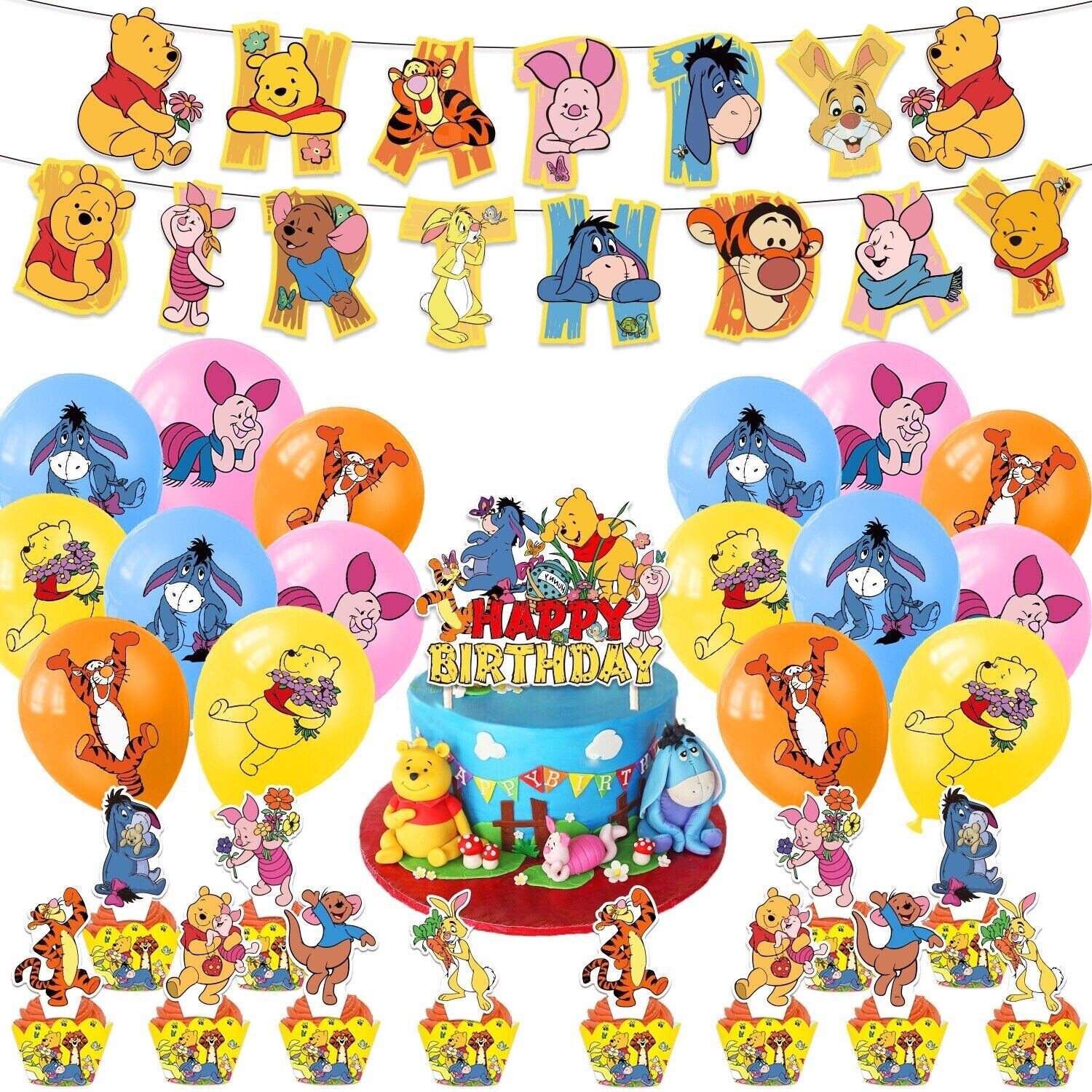 Animation Winnie The Pooh & Pals Theme Birthday Party Decorate Supplies Set gallery