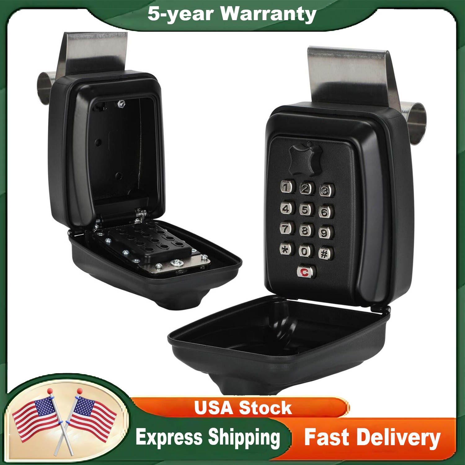 SL-591 Car Lock Box Car Window Punch Button Lock Box for Ride Share Turo NEW US gallery