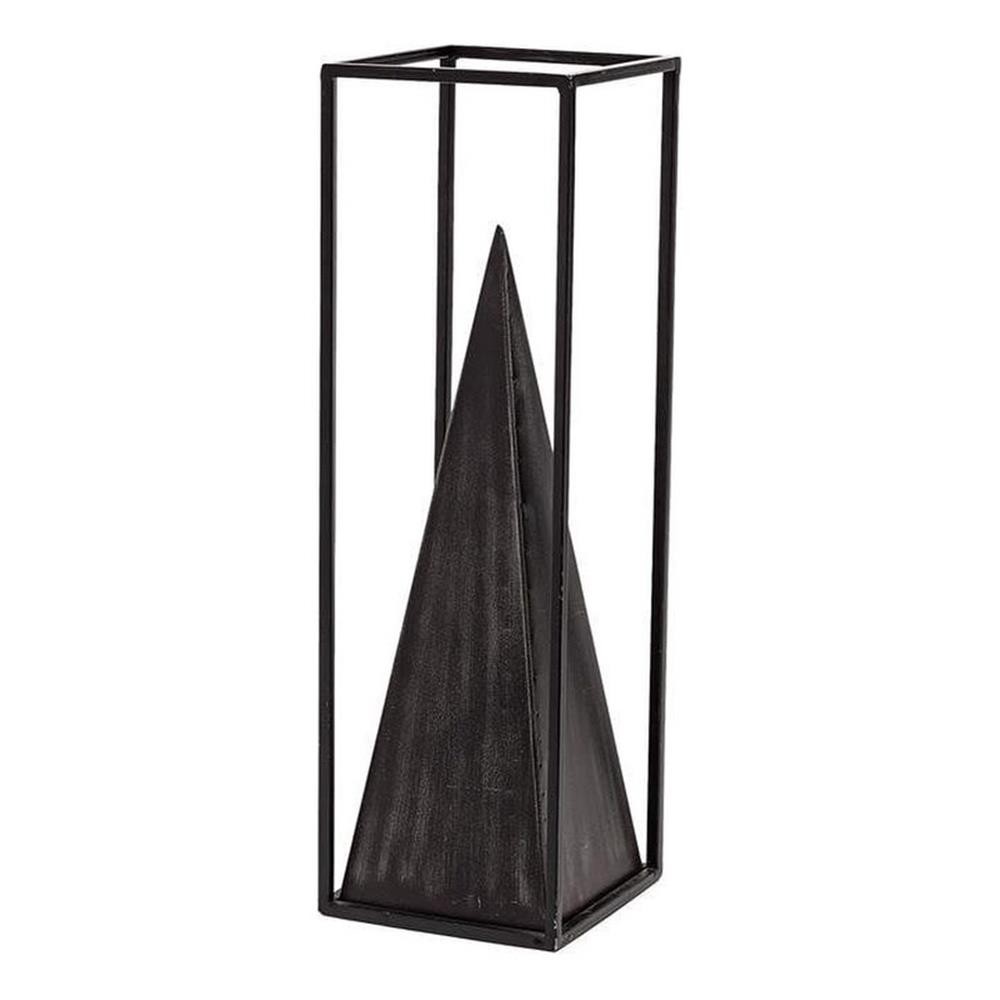 Pemberly Row Contemporary Large Square Framed 3-D Black Metal Pyramid gallery