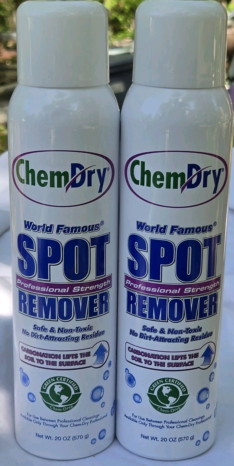 Chem-Dry Professional Strength Spot Remover 2 New 20oz Cans Green Certified USA gallery