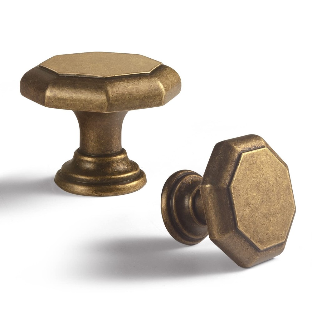 Antique Brass Zinc Alloy Cabinet Knobs - 6 Pack Single Hole Center...