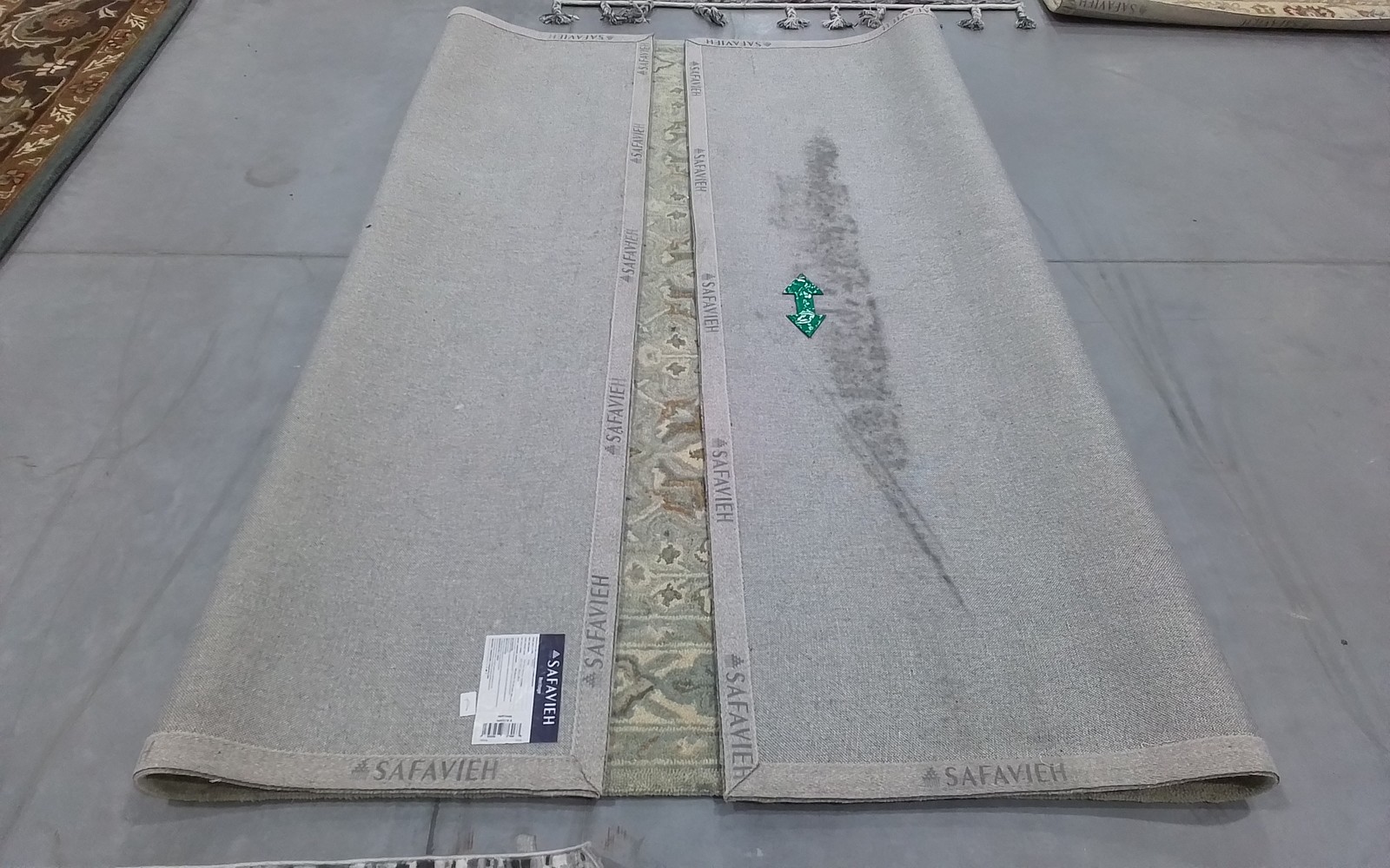 GREEN / IVORY 8'-0" x 10'-0" Back Stain Rug, Reduced Price 3172810677 HG227X-8 gallery