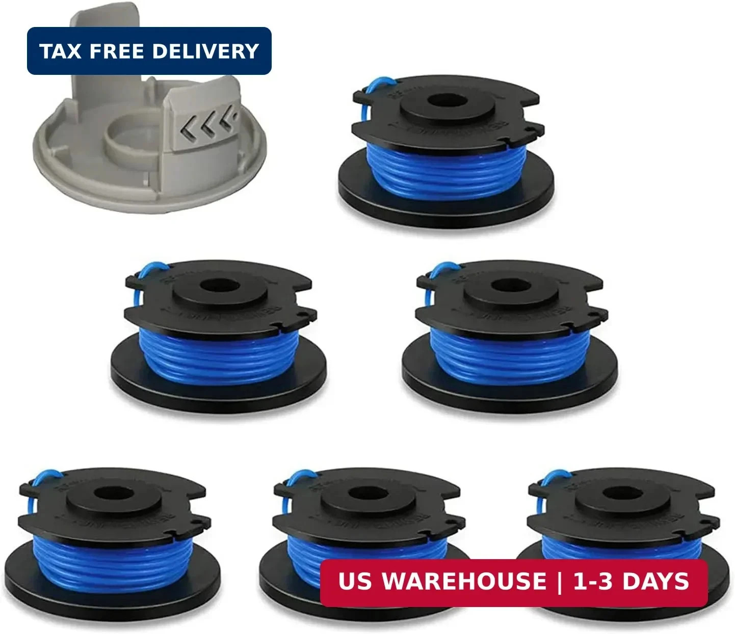 6 Spools & 1 Cap for Ryobi One+ 18V 24V 40V Cordless Weed Eater gallery