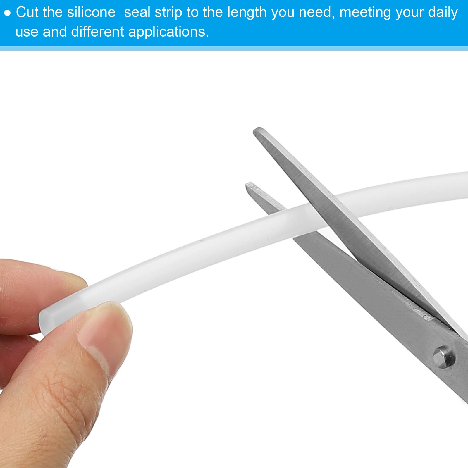 5M (16.4Ft) 6MM (0.24") Dia High Density Solid Silicone Seal Strip, White gallery