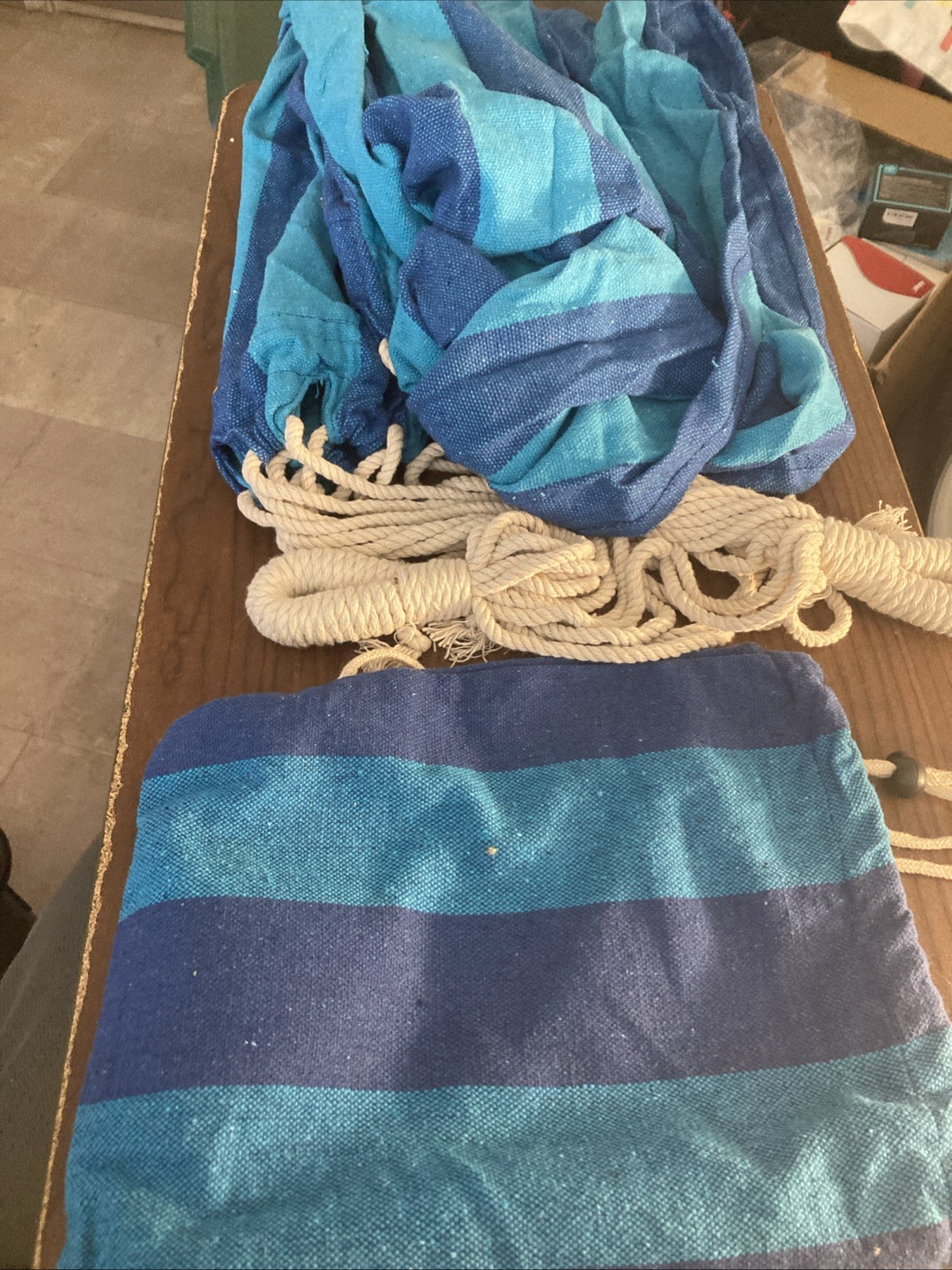 Portable Hammock Polyester & Cotton Blend. Suitable for Indoor or Outdoor Use gallery