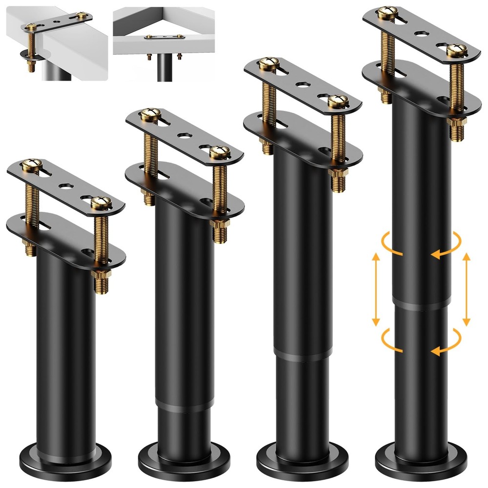 7.08-13 Inch Bed Frame Legs, 4Pcs Adjustable Bed Support Legs, Metal Bed Fram...