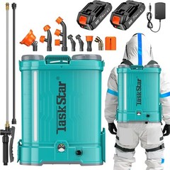 TaskStar 4 Gallon Battery Powered Backpack Sprayer with 21V Strong Battery -Lawn