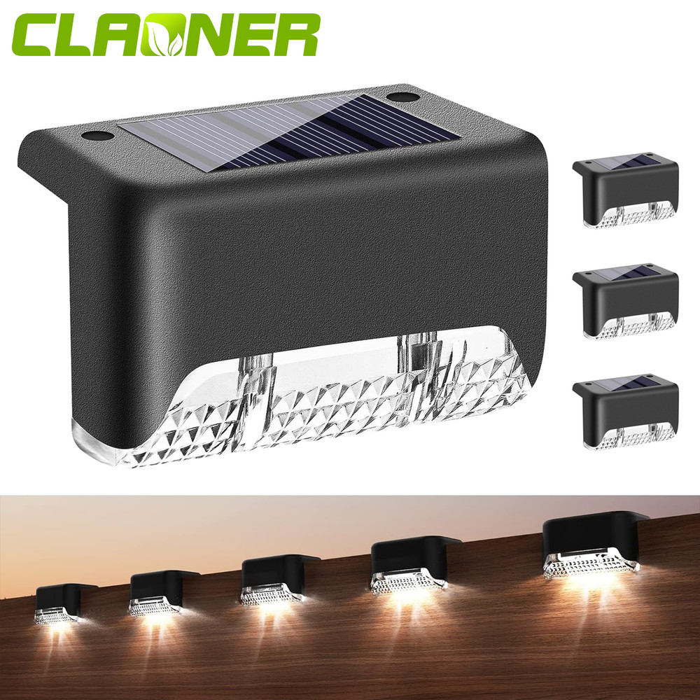 8 Pack New Solar Deck Lights Outdoor Waterproof LED Steps Lamps For Stairs Fence