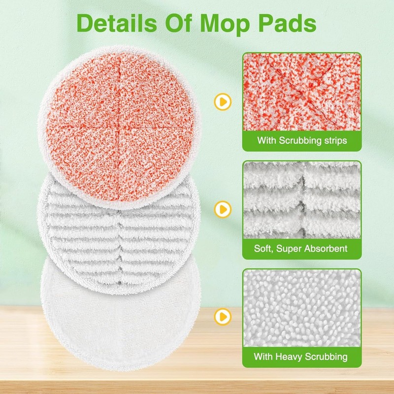 8Pcs Replacement Mop Head Pad For Bissell Spinwave 2039A 2124 Powered Hard Floor gallery