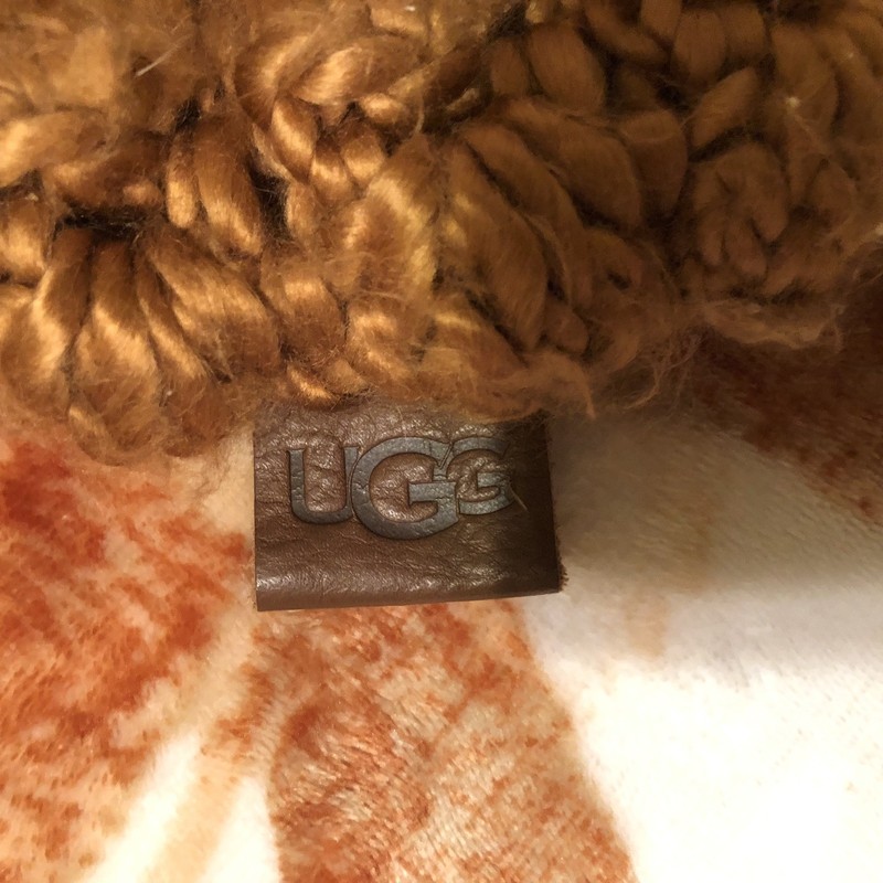 UGG Round Rust Color Crochet Throw Pillow Cover (No Filling/Pillow) 18”Diameter gallery