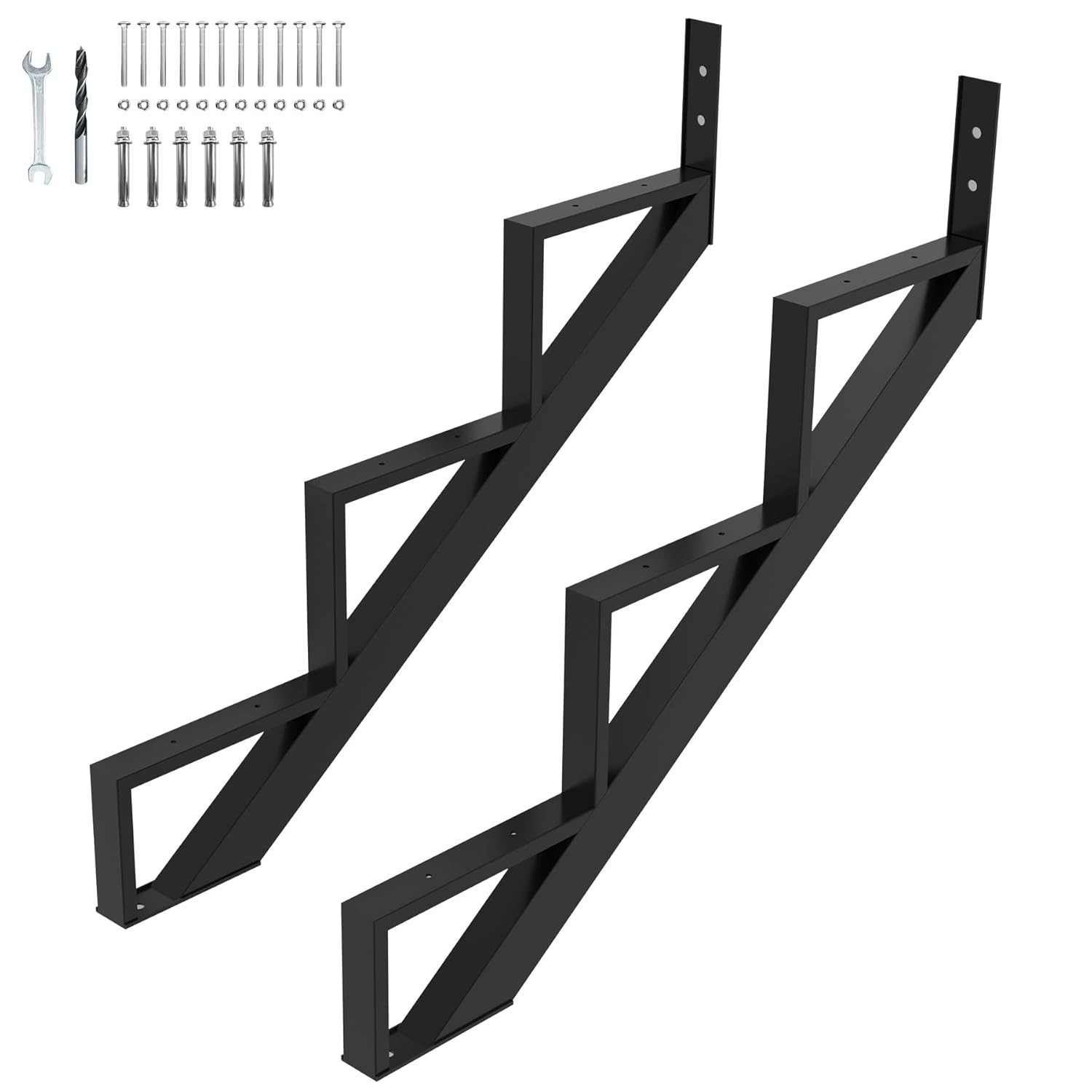 Steel Stair Riser-2 Pack,3 Step Stringers,Sturdy Steel Stringer f Outdoor Steps gallery