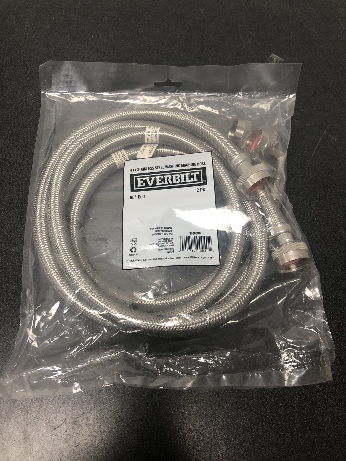 Everbilt 4 ft. Polymer Coated SS Washing Machine Connector (2-Pack) gallery