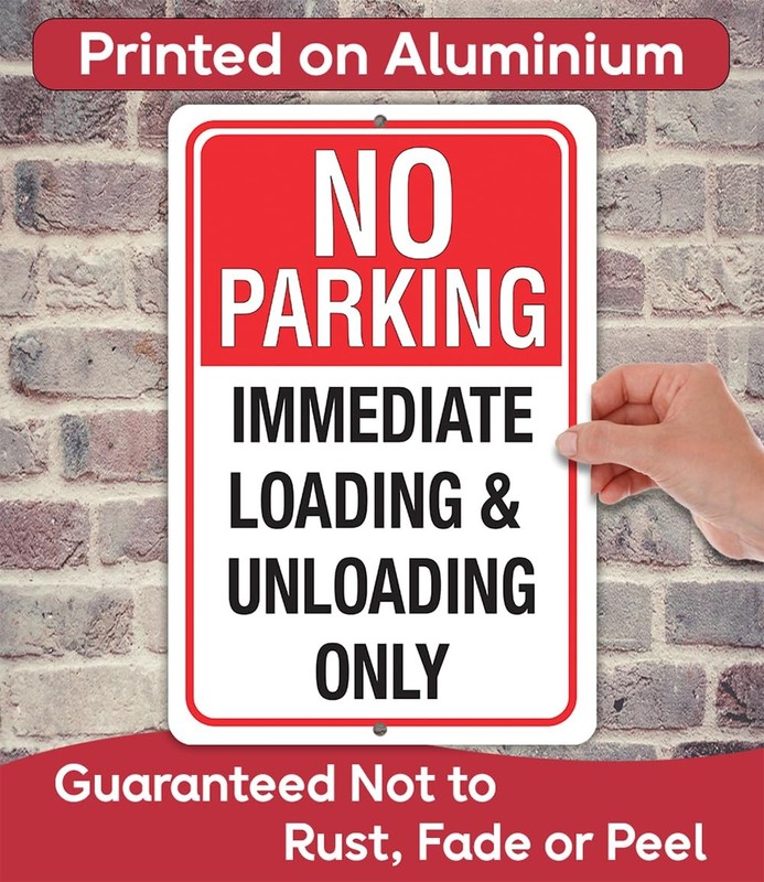 No Parking Loading & Unloading Metal Sign Business Drop Off Zone Wall Decor gallery
