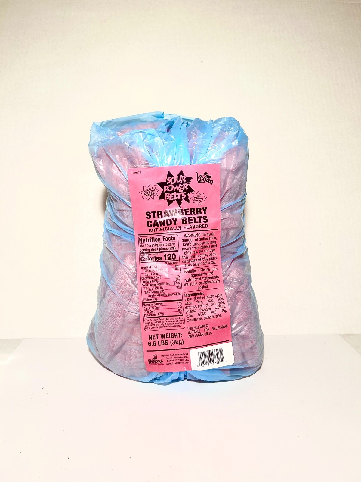 Sour Power Belts Candy Bulk Strawberry Flavor *Pick SIze* Packed Fresh Daily gallery