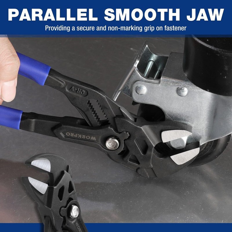 WORKPRO 10" Plier Wrench Adjustable Parallel Smooth Jaw Pliers CR-V Construction gallery