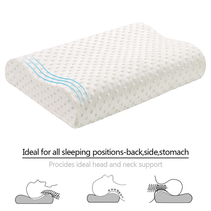2 Pack Memory Foam Sleeping Pillow High Low Side Ergonomic Design Neck Support gallery