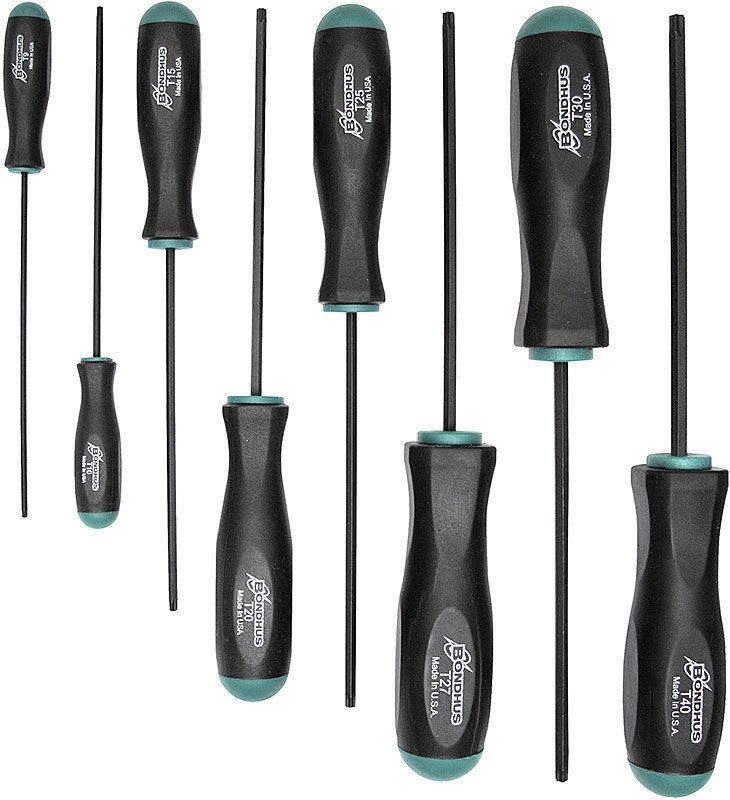 Bondhus 8pc Torx Star Screwdriver Set T40-T9 MADE IN USA 34534 High Torque Steel gallery