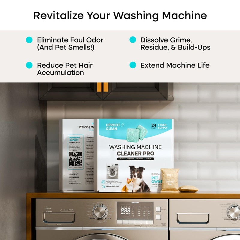 Washing Machine Cleaner Tablets - 24 Pack, Pet Safe, HE & Front Load Compatible, gallery