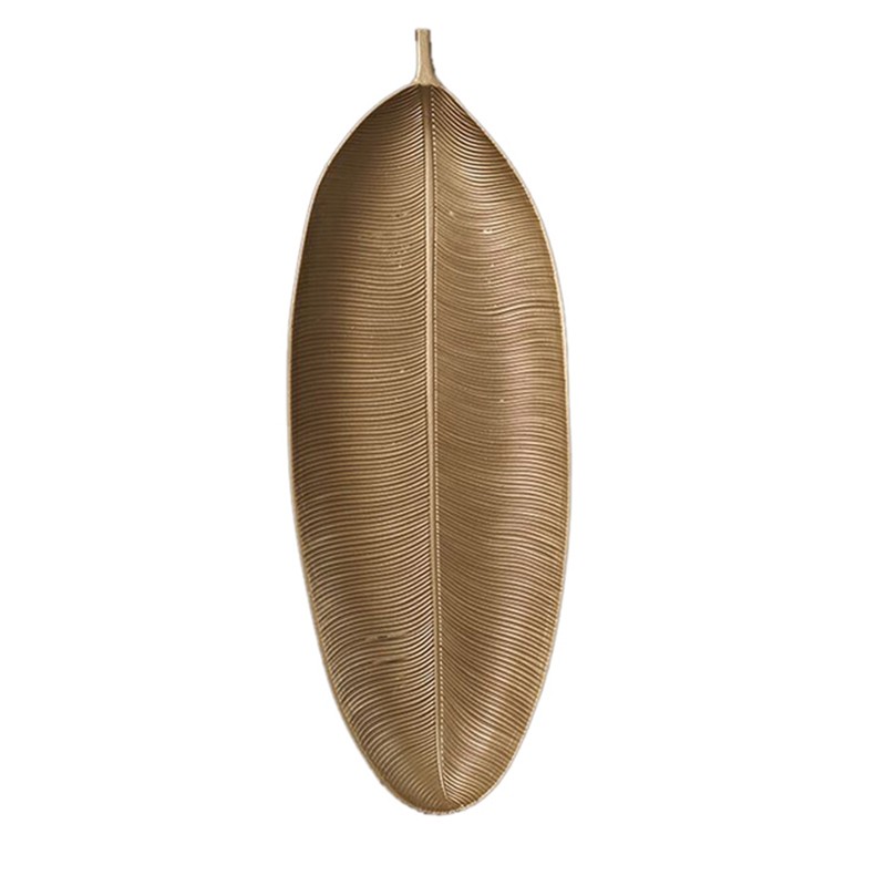 Nordic Decorative Tray Gold Leaves Shape Serving Tray Jewelry Pallet Fruit5593 gallery