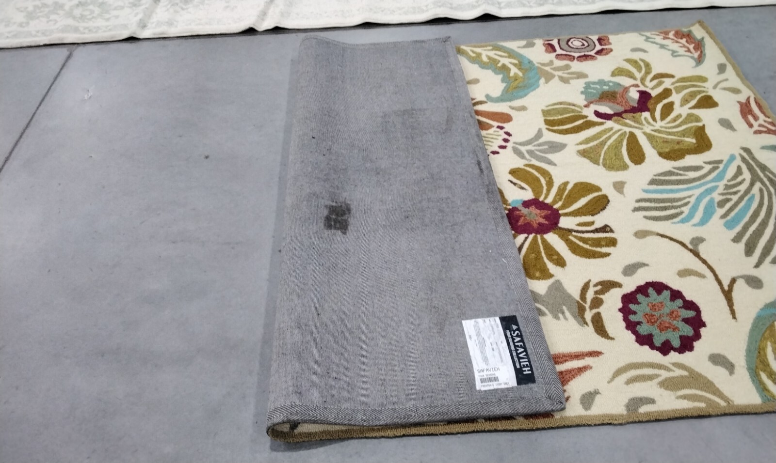 IVORY / GREY 5' X 8' Back Stain Rug, Reduced Price 1172724060 FRS475A-5 gallery