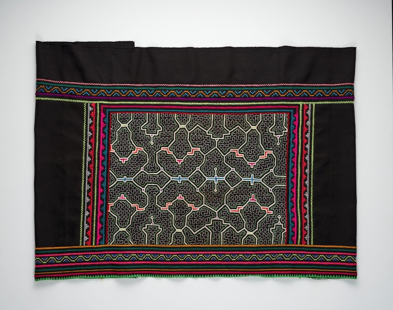 Shipibo Hand Embroidered table runner Ethnic Conibo Kene Tapestry Altar gallery