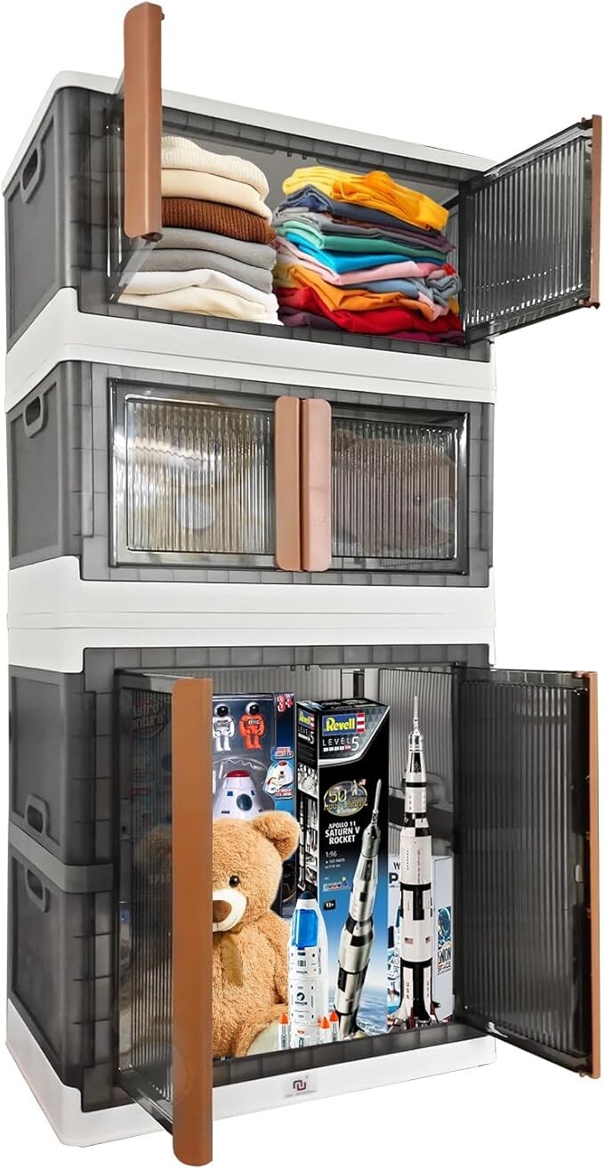 NUNET XLarge Foldable & Stackable Closet Storage Box for Clothes, Beddings, Toy gallery