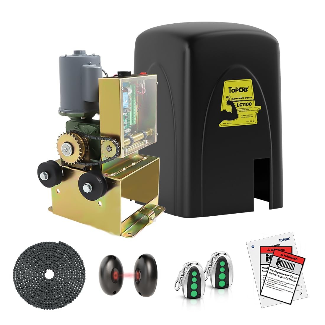 TOPENS LC1100 Automatic Commercial Sliding Gate Opener, Chain Drive2800 Pounds gallery