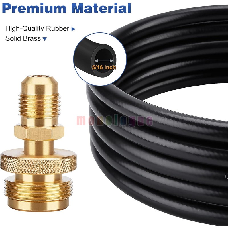 1/4" Quick Connect Hose/ Fitting, 12 Ft Propane Quick Connect Hose for RV to Gas gallery