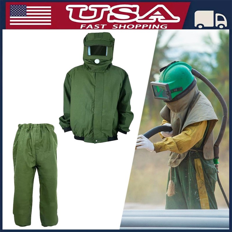 Sand Blasting Suit Protective Hood Splash Work Protection Protective Mask US gallery