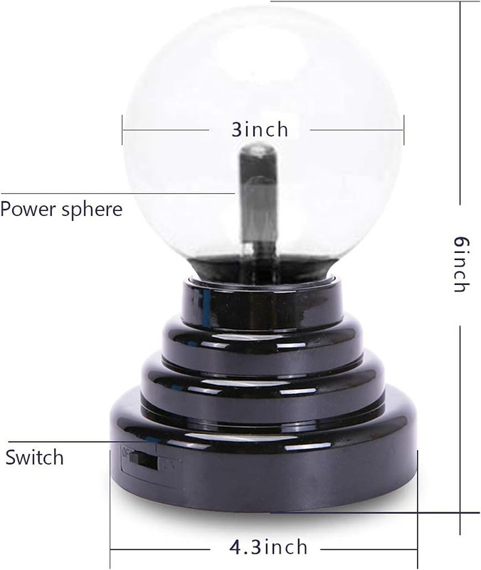 Plasma Ball/Light/Lamp, Static Electricity Globe Electric Lightning Ball, Touch gallery
