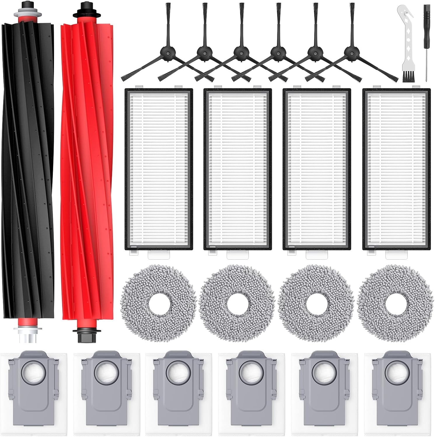 24 Pack Accessories Kit for Roborock Qrevo Master/Qrevo master Parts gallery