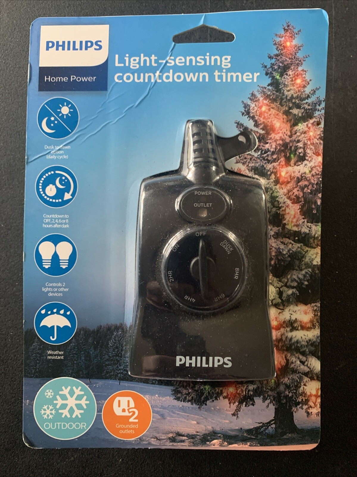 PHILIPS MECHANICAL OUTDOOR PHOTOCELL OUTLET TIMER DUSK to DAWN or 2 to 8 HOURS gallery