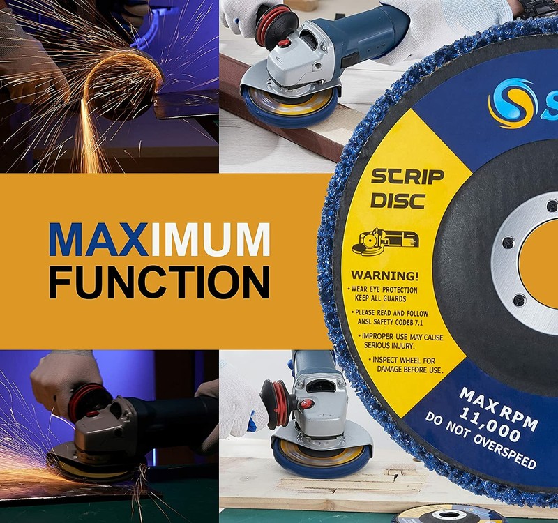 5''x7/8" 5 Pack Poly Strip Disc Wheel Paint Rust Removal Clean Angle Grinder New gallery
