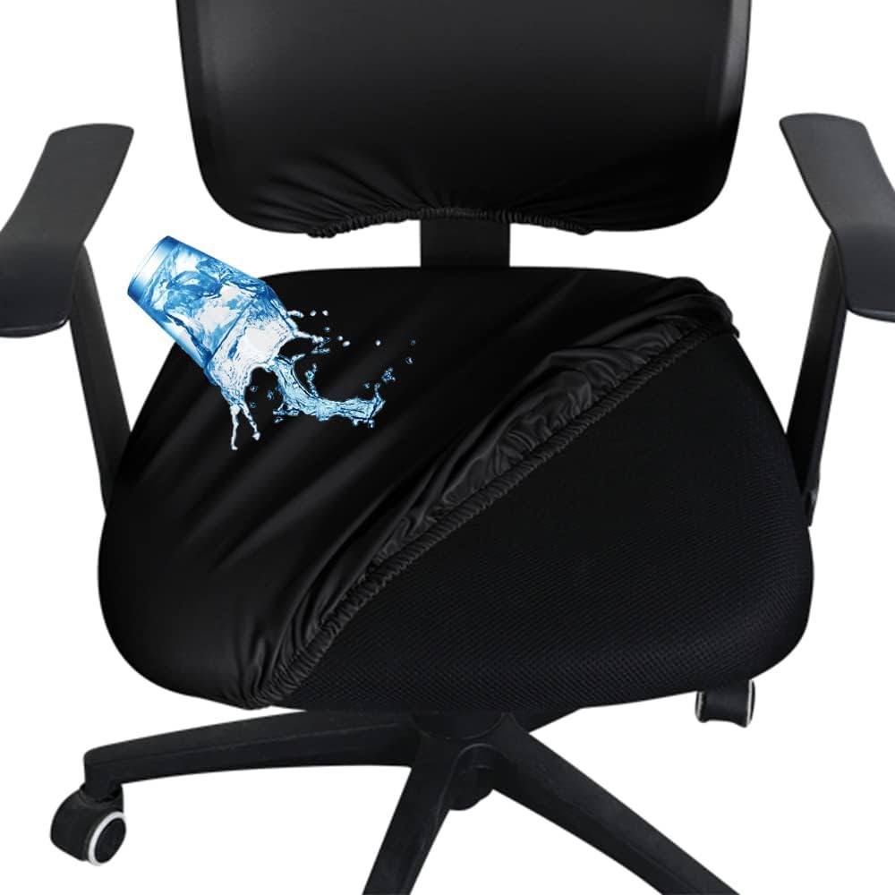 Waterproof Office Desk Chair Cover Pu Leather Chair Seat Covers Stretchable Rota gallery
