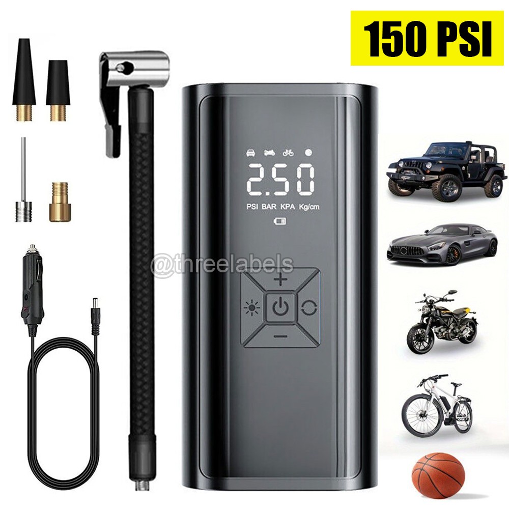 150 PSI Air Compressor Tire Inflator Fits Car Motorcycle Bike Tires Air Pump US gallery