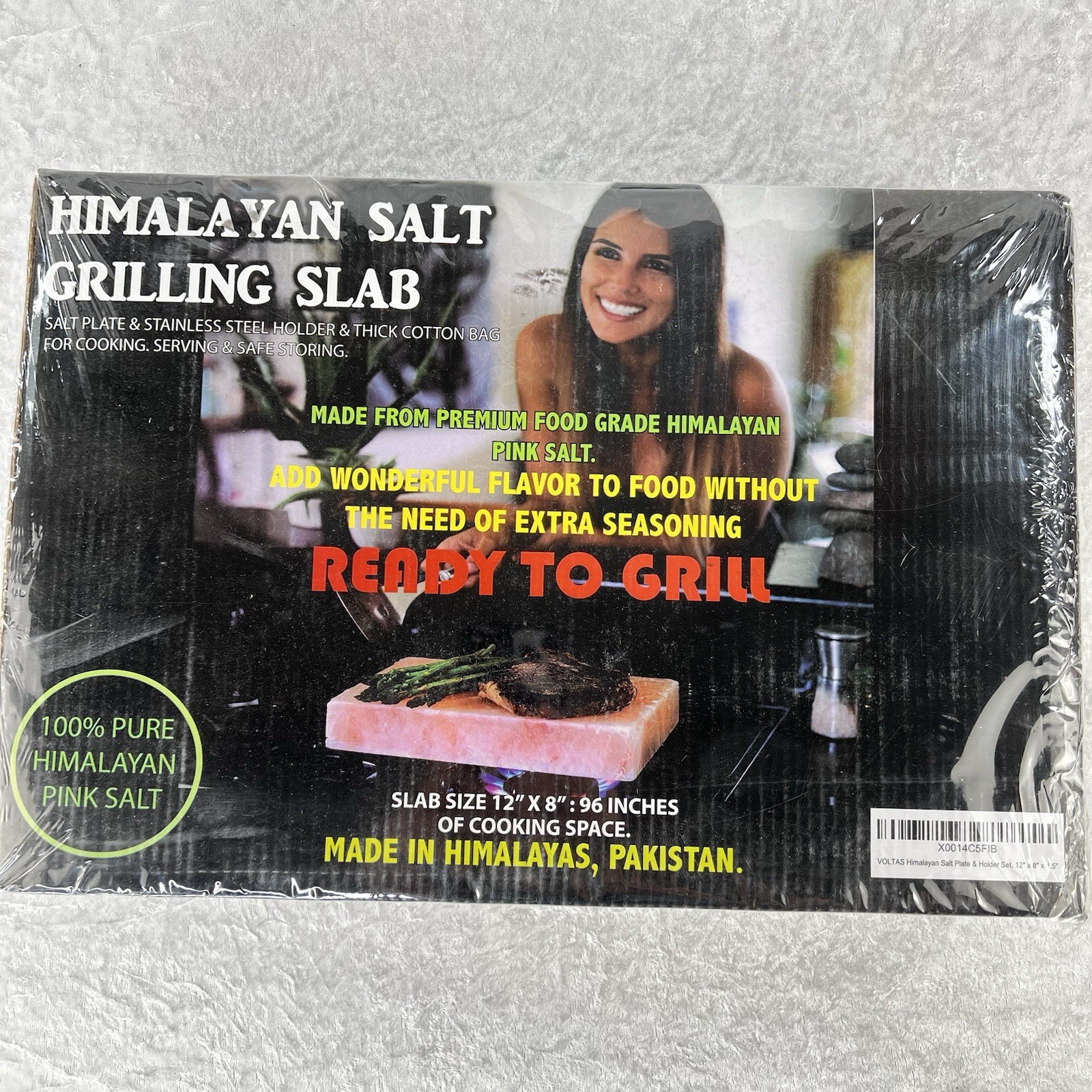 VOLTAS Himalayan Salt Grilling Slab, FDA Approved 12" X 8" X 1.5" - New gallery
