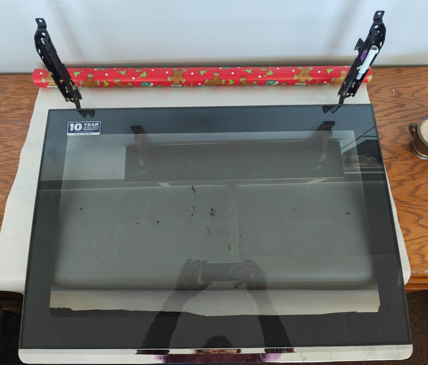 Maytag Washer Lid Glass Assembly with hinges and door latch W11470212 gallery