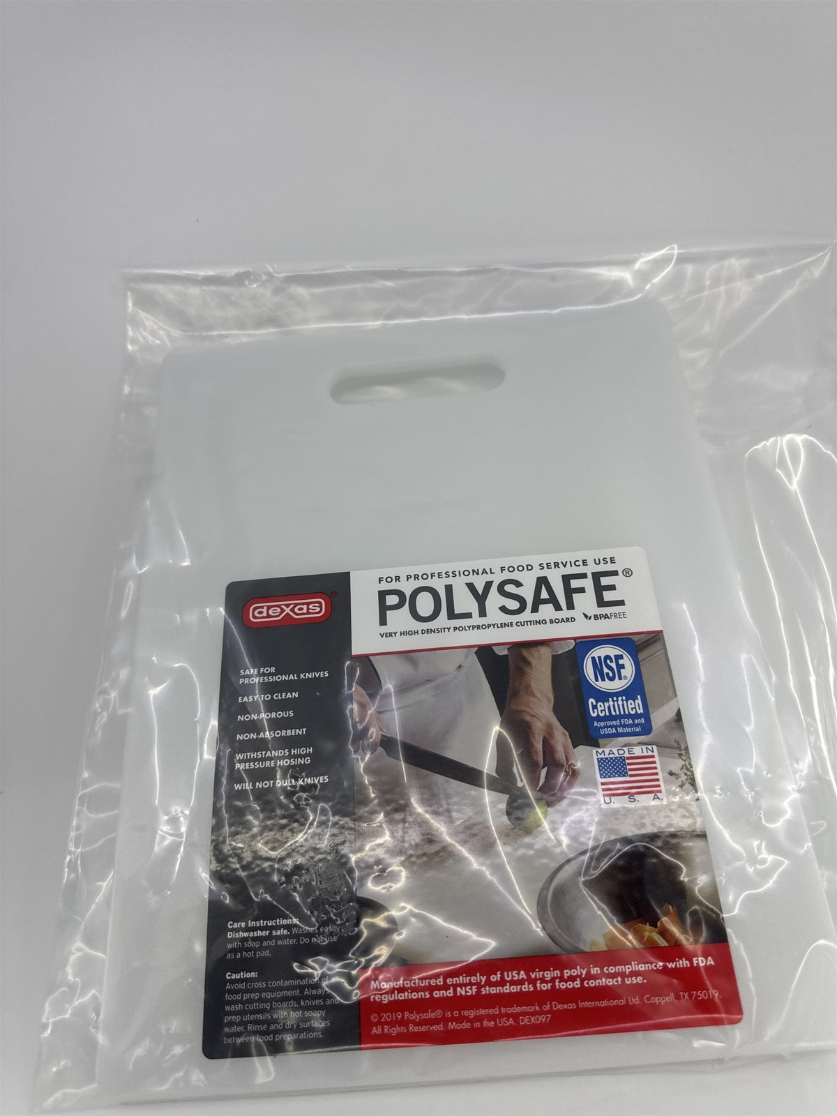 White 8.5 Inch x 11 Inch Dexas Polysafe High Density Cutting Board gallery