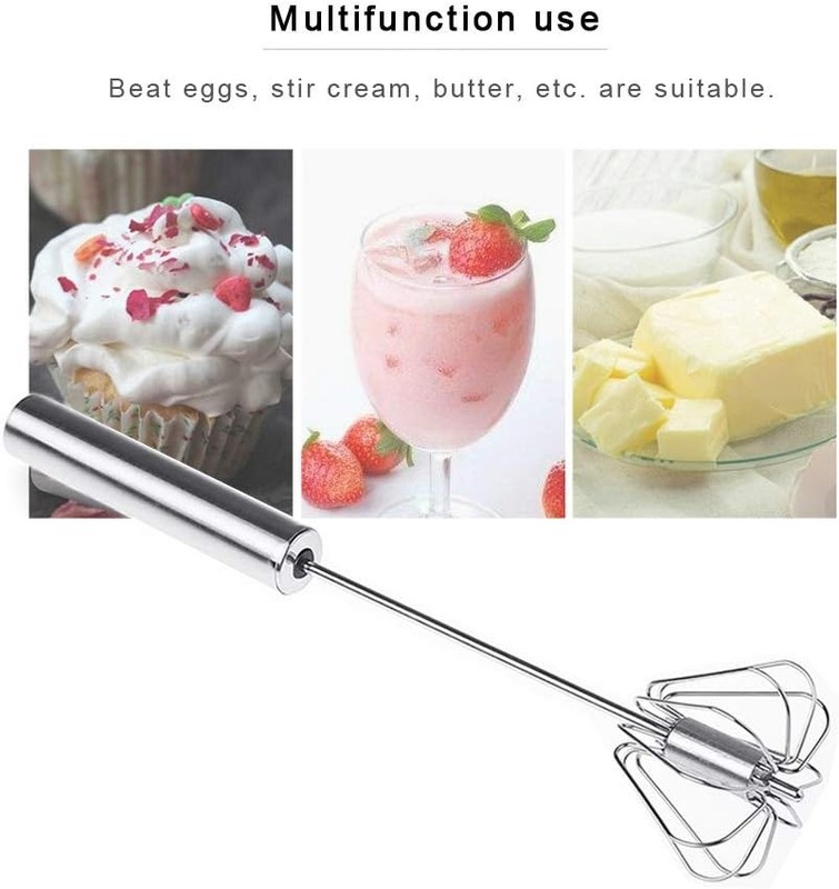 2X Semi Automatic Egg Whisk Stainless Steel Hand Push Beater Mixer Cream Frother gallery