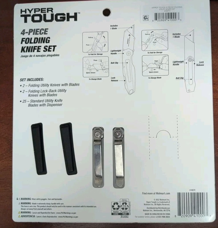 Hyper Tough 4-Piece Folding Utility Knife Set +25 Blades Brand New & Free Ship gallery