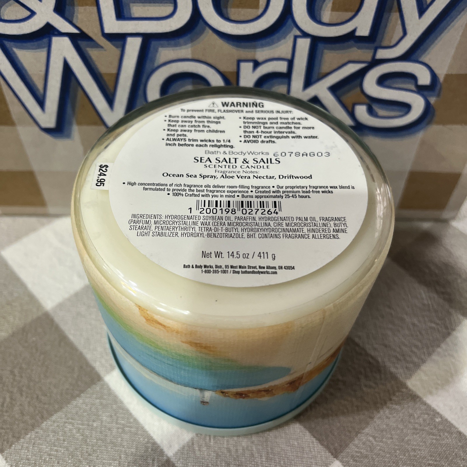 Bath & Body Works SEA SALT & SAILS 🏖️🐚 ⛵ 3 Wick SCENTED Candle 25-45 Hrs YUM gallery