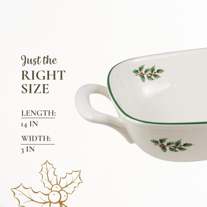 Spode Christmas Tree Porcelain Bread Basket, 14" x 7.5", Giftware & Bakeware gallery