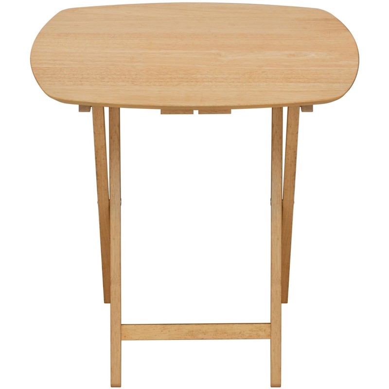 eHemco Oversized Hardwood Folding TV Tray Table, 25.5", Natural -1 Piece (1837) gallery